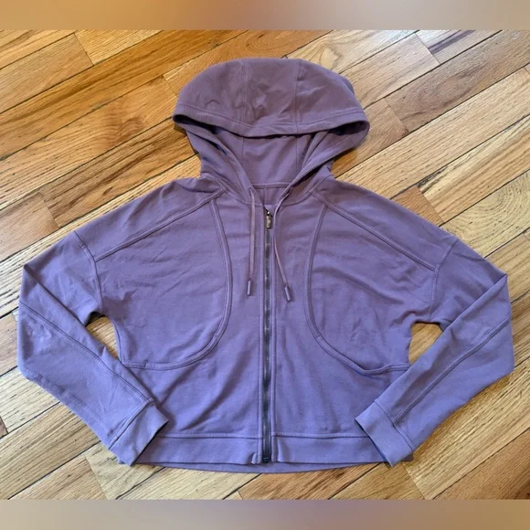 Lululemon Loungeful Cropped Hoodie Sweatshirt Women’s Size 4 Purple - Picture 1 of 13